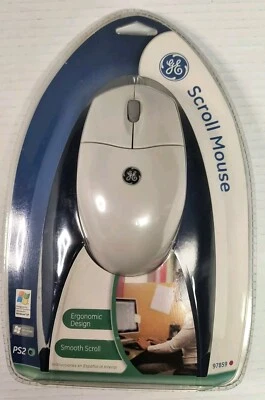 GE Computer Scroll Mouse Model 97859 Wired PS2 Plug Windows XP Sealed  - Image 1 of 2
