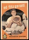 1959 Topps Ed Fitz Gerald 33 Vg Baseball Washington Senators