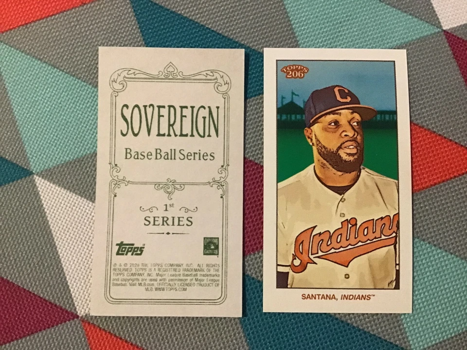 Carlos Santana Indians 2020 Topps 206 T206 Series 1 (only 250) SOVEREIGN Back - Image 1 of 1