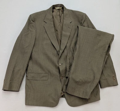 Traje de hombre Palm Beach talla 46L beige pantalones de lana a cuadros talla 39x30 Foto 1 de 4