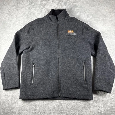 Ibex Jacket Mens XL Gray Wool Full Zip Made In USA Embroidered Logo Coat Outdoor - Image 1 of 4