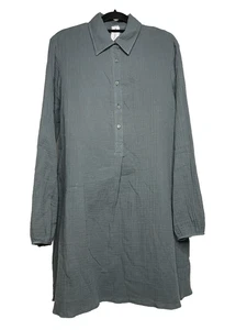 Kikijuju Resort Wear Women's Large Dress Gauze Long Sleeve Linen Cover Up Beach - Picture 1 of 7