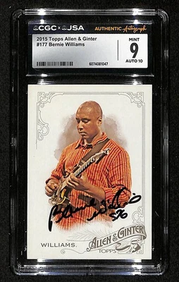 Bernie Williams Firmado/Auto 2015 TOPPS Allen & Ginter Tarjeta #177 CGC/JSA 200533 Foto 1 de 2