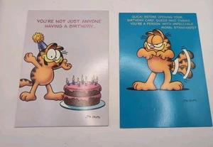 Vintage 1990s Garfield - Meat Stuff Birthday Cards Lot Of 2 - Picture 1 of 7
