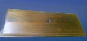 Aufsteller Massivholz rechteckig geschnitzt Handarbeit Sockel geschlitzt 15x5x1" - Bild 1 von 7