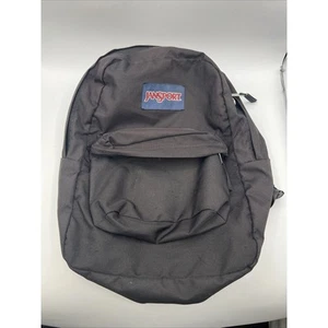 JanSport großer Studentenrucksack Tasche schwarz Handgepäcktasche Riemen Reißverschlüsse - Bild 1 von 8