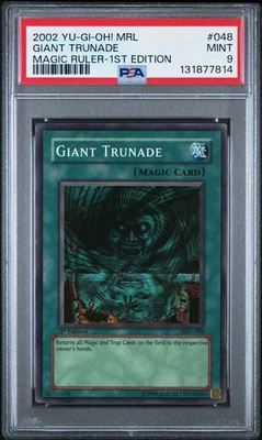 2002 Yu-Gi-Oh! Giant Trunade Magic Ruler MRL 1st Edition Super Rare PSA 9 - Image 1 of 2