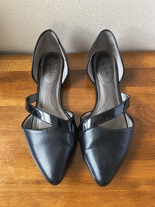 Life Stride Dorsay Mujer Talla 8 Negro Sin Cordones Planos Cuero - Imagen 1 de 6