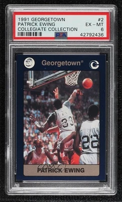 1991 Collegiate Collection Georgetown Hoyas Patrick Ewing #2 PSA 6 HOF - Image 1 of 2