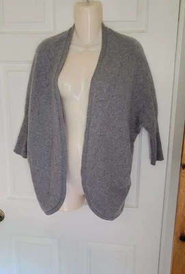Nordstrom Halogen Sweater One Size 100% Cashmere Open Short Sleeve Batwing Gray - Image 1 of 4
