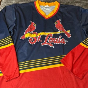St. Louis Cardinals SGA Mens XL MLB Sweater Jersey Hockey Style Long Sleeve EUC - Picture 1 of 12