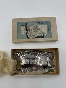 UNUSED Antique Hol Fast Victorian Style “OUR DARLING” Baby Funeral Casket Plaque - Picture 1 of 11