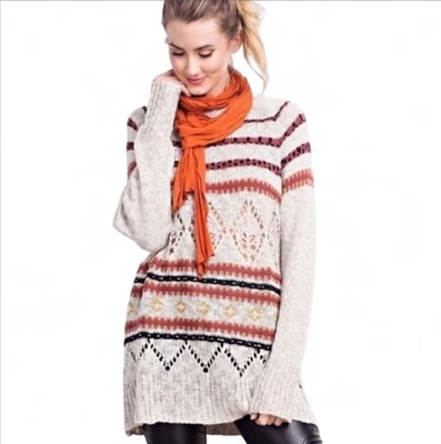 NWOT Pullover Knit Sweater Cream Maeve Easel Los Angeles Size Medium - Image 1 of 4