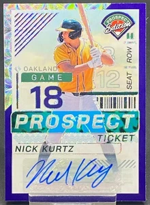 2024 PANINI PRIZM BLUE SCOPE HOLO PROSPECT TICKET AUTO NICK KURTZ A'S #ED 29/49 - Picture 1 of 2