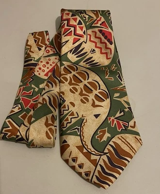 Corbata de seda, River Island para hombre, elefante multicolor y patrones Foto 1 de 4