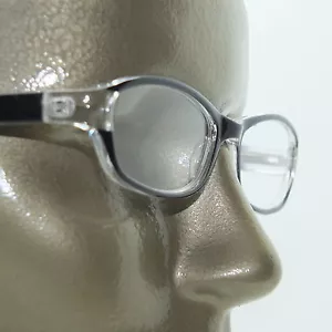 Reading Glasses +1.50 Black Clear Soft Oval Cat Eye Frame - Picture 1 of 4