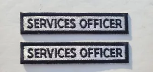 Two Services Officer Iron or Sew On Embroidered Patches Uniform Name Patch BKL9 - Bild 1 von 2