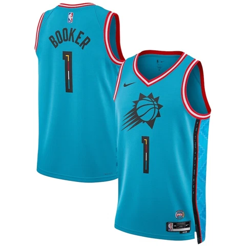 Devin Booker Phoenix Suns Nike City Edition Swingman Jersey Men's 2022/23 NBA #1 Cover