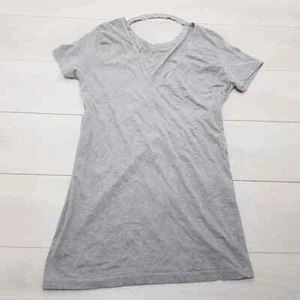 Missguided Cotton Blend Tunic Top Size 14 Grey Stretch Short Sleeve Casual - Picture 1 of 7