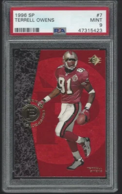 1996 SP Terrell Owens #7 RC Rookie PSA 9 MINT HOF - Image 1 of 2
