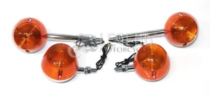 Suzuki Indicator Set Chromed Metal Front & Rear TS125 TS250 TS -- D4-07 - Picture 1 of 6