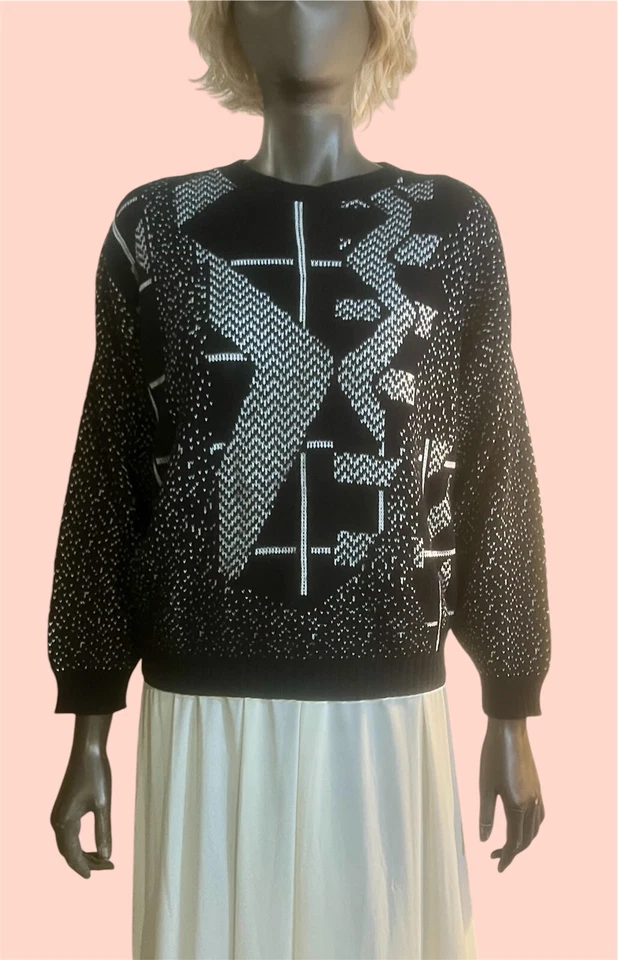 Suéter de esquí geométrico acrílico vintage hecho por la Unión Diane Von Furstenberg años 80 Foto 1 de 4