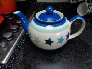 WHITTARD OF CHELSEA LARGE TEAPOT - BLUE STARS - Picture 1 of 5