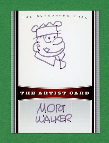 Mort Walker DEC. Cartoonist-Beetle Bailey, Hi & Lois signed Artist Card E21893 Cover
