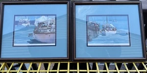 Watercolor Framed Pair Vern Tremewen Lahaina Maui Signed - Picture 1 of 5