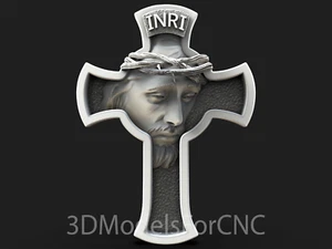 3D Model STL File for CNC Router Laser & 3D Printer Jesus Cross 2 - Picture 1 of 1