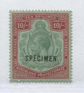 Nyasaland KGV 1913  10/ overprinted SPECIMEN mint o.g. hinged - Bild 1 von 1