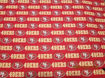 FABRIC TRADITIONS SAN FRANCISCO 49ERS NFL 58" WIDE 100% COTTON 1 YARD PIECE BRAND NEW DESIGN