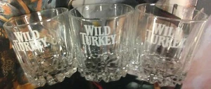 LOT of 3 THREE Wild Turkey Kentucky Bourbon Double Old Fashioned Rocks Glasses - Picture 1 of 3