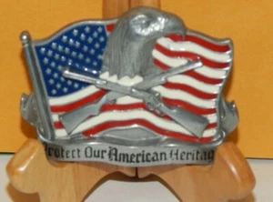 Great American Buckles Co. 1970 Hebilla de cinturón Protect our American Heritage 4027 - Imagen 1 de 2