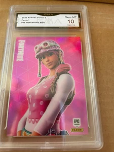 Fortnite 2020 Panini atuendo poco común pastel óptico holo # 25 grado 10 L@@@@k - Imagen 1 de 2