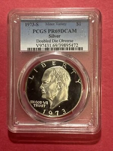1973-S DDO Silver Eisenhower Minor Variety PCGS PR 69 DC * Double Die Obverse! * - Picture 1 of 2