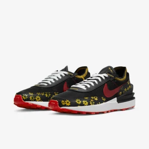 Nike Waffle Sneaker Schuhe schwarz rot gelb Sonnenblume Herren 8 Damen 9,5 - Bild 1 von 9