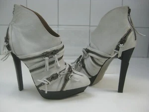 KURT GEIGER 4 stilettos boots shoes FASHIONISTAS white leather sexy high heels - Picture 1 of 12