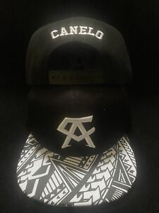 Canelo Alvarez Hat Bandana Tribal brim BOXING CHAMPION SNAPBack Black Rare