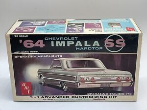 Vintage AMT 1/25 1964 Chevrolet Impala SS Hardtop Model Kit Box + Parts 6724