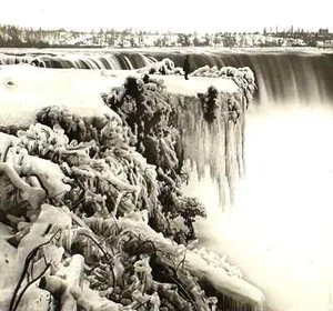 Ferrier et Soulier Plaque de verre vue stéréo "Effet de neige, Niagara" c.1875 - Picture 1 of 3