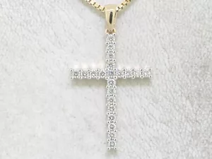 Brillant Anhänger Kreuz 585 Gelbgold 14Kt 21 Brillanten total 0,23ct TW VS - Bild 1 von 6