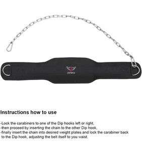 JAYEFO DIP BELT WITH CHAIN INDUSTRIAL STRENGTH STEEL 36 INCHES WEIGHTED GYM - Picture 1 of 5