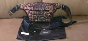 Dolce&Gabbana🐆 Leopard-print Sicily belt bag, backpack in quilted nylon - Picture 1 of 11