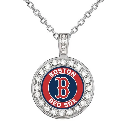 Boston Red Sox Womens Sterling Silver Chain Link Necklace With Pendant D18 Cover