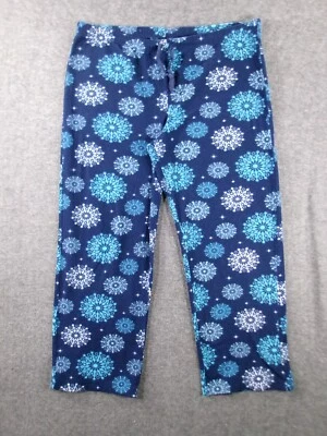 Faded Glory Pants Womens Extra Large Blue Pajama Snowflake Cozy Comfy Lounge - Image 1 of 4