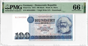 Germany 100 Mark 1975, PMG 66 EPQ, "Democratic Republic" Pick# 31a - Picture 1 of 2