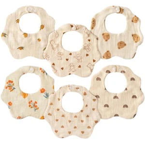 6Pcs Muslin Baby Drooling Bibs Absorbent Cotton Bandana Drool Bibs Soft Adjus... - Picture 1 of 6