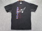 Vintage America Eagle Shirt Adult Medium Hanes Beefy-T Single Stitch Black USA