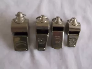 More details for vintage the acme thunderer nickel whistles x 4 all different